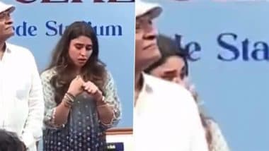 Ritika Sajdeh in Tears During Rohit Sharma Stand Inauguration Ceremony at Mumbai's Wankhede Stadium (Watch Video)