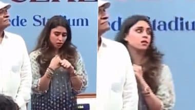Ritika Sajdeh in Tears During Rohit Sharma Stand Inauguration Ceremony at Mumbai's Wankhede Stadium (Watch Video)