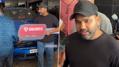 Rohit Sharma Hands Over His Lamborghini Urus With Special ‘0264’ Number Plate to Dream11 Contest Winner Yuvraj Wagh, Video Goes Viral