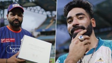 Rohit Sharma Presents ‘Special T20 World Cup Champion Ring’ to Mohammed Siraj Ahead of MI vs GT IPL 2025 Match