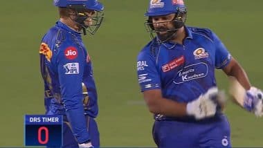 Fans Point Out After Rohit Sharma Takes DRS at 'Zero Second' Against Fazalhaq Farooqi Delivery During RR vs MI IPL 2025 Match