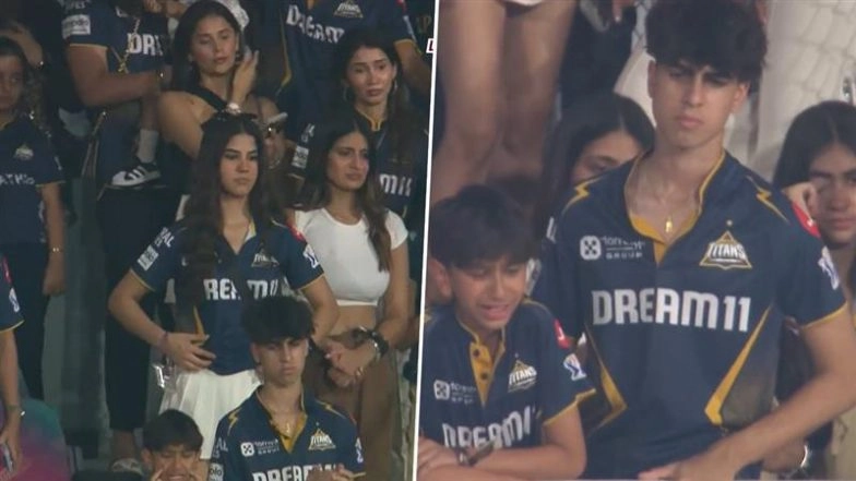 Shubman Gill's Sister Shahneel, Ashish Nehra's Sons Break Down in Tears After Gujarat Titans Get Knocked Out Of IPL 2025 After 20-Run Loss Against Mumbai Indians in Eliminator (Watch Video)