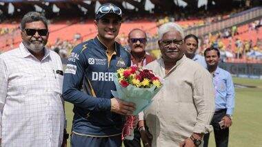 Shubman Gill Felicitated by Gujarat Cricket Association Ahead of GT vs CSK IPL 2025 Match for Being Appointed as India's New Test Captain