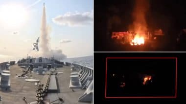 India Foils Drone Attack by Pakistan: Watch How Indian Air Defence S-400 Sudarshan Chakra Destroyed Over 50 Pakistani Drones (Video)