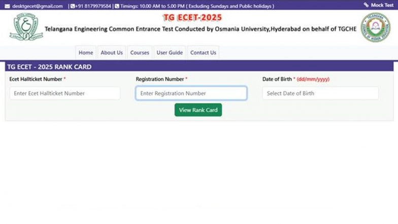 TS ECET Result 2025 Out at ecet.tgche.ac.in: TSCHE Releases Telangana Engineering Common Entrance Test Exam Results, Know Steps To Check Rank Card