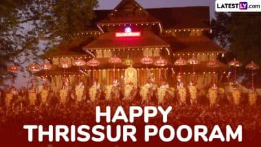 Thrissur Pooram 2025 Wishes: Share WhatsApp Messages, Greetings, HD Images, Quotes and Wallpapers To Celebrate Vadakkumnathan Temple’s Festival