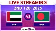 United Arab Emirates vs Bangladesh Free Live Streaming Online, 2nd T20I 2025: How To Watch UAE vs BAN Cricket Match Live Telecast on TV in India?