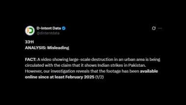 Did India Strike Urban Area in Pakistan? Old Video of Philadelphia Plane Crash Falsely Attributed to India-Pakistan Tension Goes Viral, Here's a Fact Check