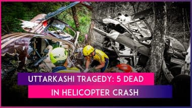 Uttarkashi Helicopter Crash: Private Company’s Chopper Crashes Near Uttarakhand’s Gangnani, 5 Dead