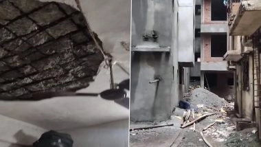 Virar Tragedy: Woman Killed As Slab of Pooja Apartment Building in Gopchar Pada Collapses, Her 2 Children Escape With Minor Injuries (Watch Video)