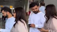 Virat Kohli, Anushka Sharma Spotted at Delhi Airport Following Meeting With Premanand Govind Sharan Maharaj (Watch Video)