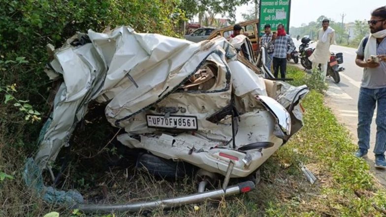 UP Road Accident: Car-Truck Collision on the Balrampur-Bahraich National Highway Kills 5 of a Family