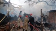 Delhi Fire: Massive Blaze Erupts in Shops at Stone Market in Kotla Mubarakpur, 6 Shops Gutted (See Pics and Video)