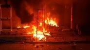 Hardoi Fire: Massive Blaze Erupts at 4 Tyre Shops Due to Short Circuit in Uttar Pradesh, No Casualties Reported