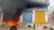 Ajmer Fire: Massive Blaze Erupts at Cooler Factory in Rajasthan&rsquo;s Ramganj Area, Dousing Operations Underway (Watch Video)