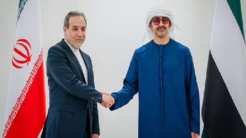 UAE Deputy PM Sheikh Abdullah bin Zayed Al Nahyan Meets Foreign Minister of Iran Abbas Araghchi in Abu Dhabi, Discusses Bilateral Relations (See Pics)