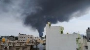 Karnataka: Massive Fire Engulfs Oil Warehouse Near Nelamangala in Bangalore Rural District (Watch Video)