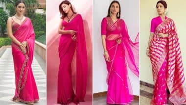 Kriti Sanon, Kiara Advani and The Timeless Appeal of Rani Pink Sarees (View Pics)