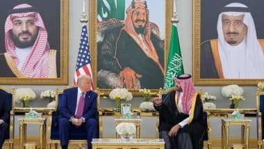 Donald Trump Saudi Arabia Visit: Crown Prince Mohammed Bin Salman Welcomes US President to Kingdom as US Leader Begins 4-Day Middle East Tour (See Pics and Video)