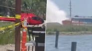 Helicopter Crash in Michigan: Eurocopter EC-130 Crash-Lands Near Cabana Blue Lakefront Restaurant in Clay Township, All Passengers Miraculously Survive (Watch Videos)