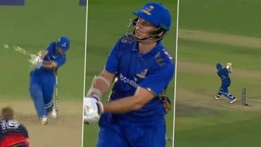 Michael Bracewell Smacks Jack Edwards For Massive Six During MI New York vs Washington Freedom MLC 2025 Match (Watch Video)