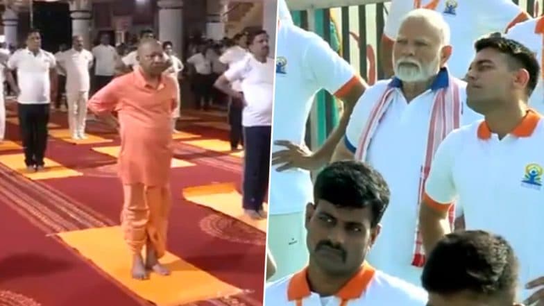 International Yoga Day 2025: PM Narendra Modi, JP Nadda, Yogi Adityanath and Other Political Leaders Perform Yoga Asanas (Watch Videos)