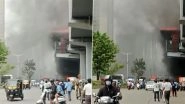 Mumbai Fire: Empty Bus Catches Massive Blaze Outside Devipada Metro Station in Borivali; No Injuries Reported (Watch Videos)