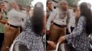 Latur: Female Traffic Cop Slaps Girls for Rash Driving, Riding Triple Seat in Maharashtra, Shocking Video Goes Viral