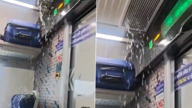 Vande Bharat Water Leakage: Water Leaks From Roof of Delhi-Bound Express Train, Video Surfaces