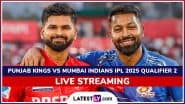 Punjab Kings vs Mumbai Indians IPL 2025 Qualifier 2 Free Live Streaming Online: How To Watch PBKS vs MI Indian Premier League T20 Cricket Match Live Telecast on TV?