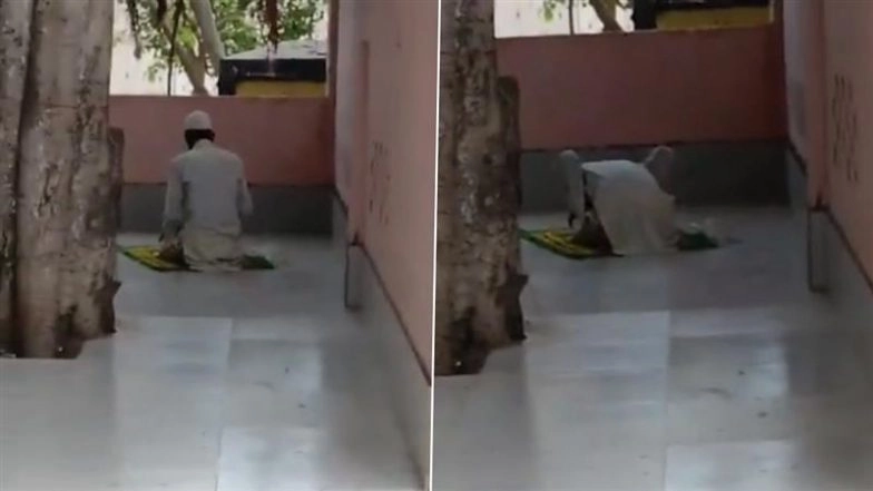 Budaun: Muslim Man Offers Namaz Inside Temple Premises in Uttar Pradesh; Arrested After Video Goes Viral