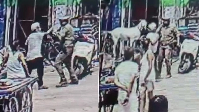 Kanpur: Cop Caught on Camera Holding Elderly Man by Collar and Assaulting Him Amid Dispute in UP’s Bekanganj, Police Respond After Video Goes Viral