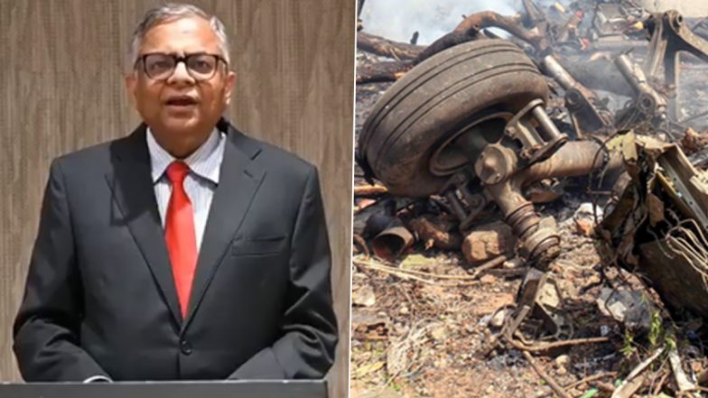 Air India AI171 Flight Crash: Tata Group Chairman N Chandrasekaran Says ‘Will Be Transparent in Our Communication on Plane Crash’