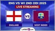 England vs West Indies 2nd ODI 2025 Free Live Streaming Online: How To Watch ENG vs WI Cricket Match Live Telecast on TV in India?