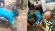 Odisha Shocker: 2 Dalit Men Thrashed, Half-Tonsured, Forced To Crawl on the Knees, Consume Grass and Drink Drain Water on Suspicion of Cattle Smuggling in Ganjam District; 6 Detained (Watch Video)