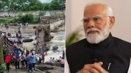 Pune Iron Bridge Collapse: After 2 People Die as Maval Bridge Collapses Over Indrayani River in Kundamala, PM Narendra Modi Speaks to CM Devendra Fadnavis, Inquires About Ongoing Rescue Efforts