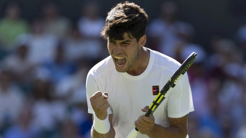 How to Watch Oliver Tarvet vs Carlos Alcaraz, Wimbledon 2025 Live Streaming Online: Get Live TV Telecast Details of Men's Singles Second Round Tennis Grand Slam Match?