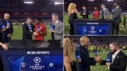 MMA Star Khabib Nurmagomedov Refuses To Shake Hands With Woman Presenter After UEFA Champions League 2024-25 Final (Watch Video)