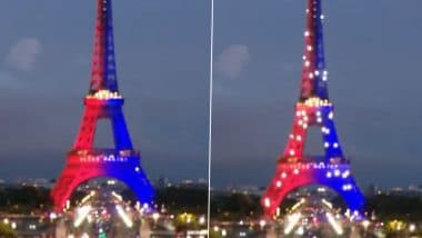 Paris’ Eiffel Tower Turns Rouge and Blue As PSG Wins Maiden UEFA Champions League Title After Beating Inter Milan in UCL 2024–25 Final (Watch Video)