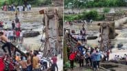 Maval Bridge Collapse: Iron Bridge on Indrayani River Collapses in Maharashtra’s Pune District; Some People Feared Trapped, NDRF Launches Rescue Operations (Watch Videos)