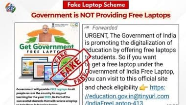 Narendra Modi Govt Giving Laptops To Students Free of Cost Under ‘Free Laptop Scheme 2025’? PIB Fact Check Debunks Fake News Going Viral