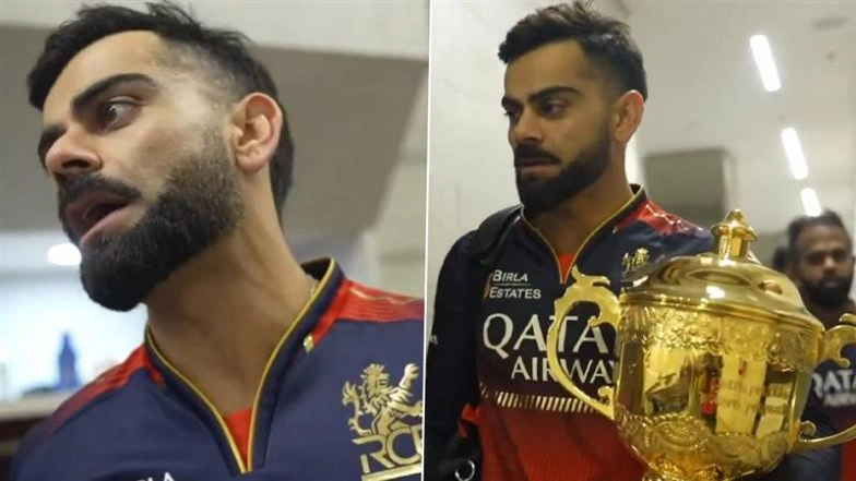 Virat Kohli Talks About Excitement Of Celebrating in Bengaluru As AB de Villiers Joins Him Inside RCB Dressing Room After IPL 2025 Final Win (Watch Video)