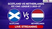 Scotland vs Netherlands ICC Men’s Cricket World Cup League 2 Free Live Streaming Online: How To Watch SCO vs NED ICC CWC League 2 ODI Cricket Match Live Telecast on TV?