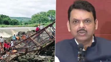 Maval Bridge Collapse: 2 Dead, 6 Rescued; Search On for Missing Persons After Iron Bridge on Indrayani River Collapses in Pune, Says Maharashtra CM Devendra Fadnavis (Watch Videos)