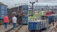 Train Derailment in Cuttack: Goods Train Derails Near Railway Station in Odisha; Uneven Loading Suspected As Likely Cause (Watch Videos)