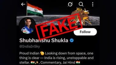 Is Shubhanshu Shukla on X? Fake Twitter Account Impersonating Indian Astronaut Appears as He Leads NASA Axiom Mission 4 to ISS