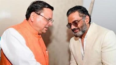 Suniel Shetty Meets Uttarakhand CM Pushkar Singh Dhami in Dehradun, Discusses State’s Film Policy (See Pics)