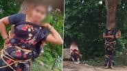 Heart-Wrenching! Woman Tied to Tree, Humiliated in Front of Kid by Alleged TDP Worker Over Unpaid Loan in Andhra Pradesh CM Chandrababu Naidu’s Constituency Kuppam (Disturbing Video)