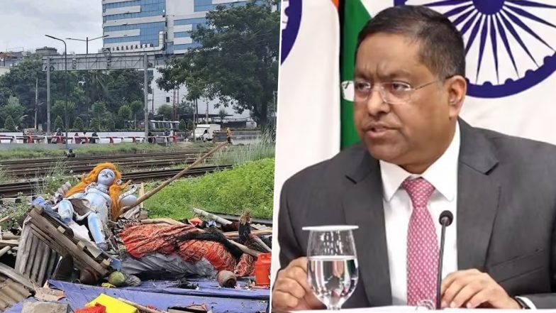 Durga Temple Demolition in Dhaka: India Expresses Dismay Over Razing of Hindu Temple, Says ‘Instead of Providing Security, Bangladesh Government Projected It As Illegal Land Use’ (See Pics and Video)