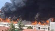 Italy Fire: Students and Staff Evacuated As Massive Blaze Erupts at Tuscia University in Viterbo, Firefighters Rushed to Scene (Watch Videos)